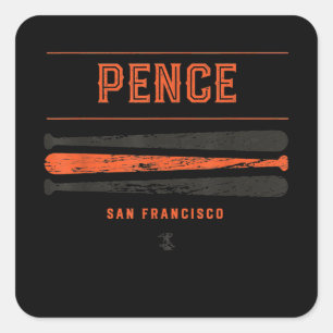Hunter Pence Vintag Baseball Bat Gameday Quadratischer Aufkleber