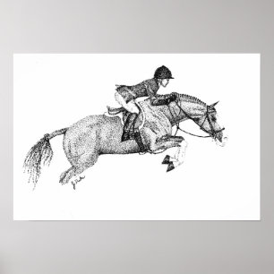 Hunter Pony Pointillism Poster