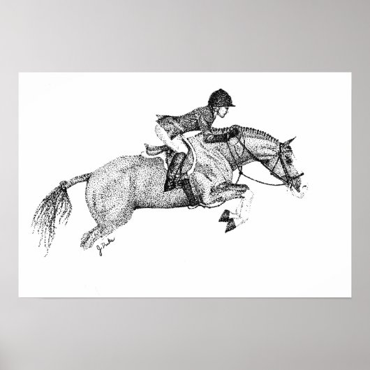 Hunter Pony Pointillism Poster (Vorne)