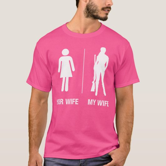 Hunter Rifle Funny Husband Gun T-Shirt (Vorderseite)