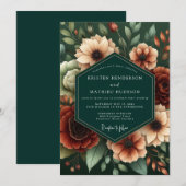 Hunter Rust Moody Bloom Wedding Einladung (Vorne/Hinten)
