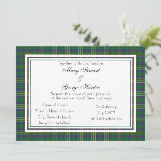 Hunter Scottish Wedding Einladung (Stehend Vorderseite)