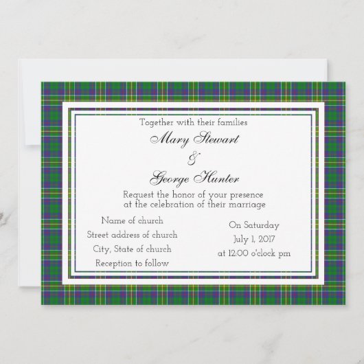 Hunter Scottish Wedding Einladung (Vorderseite)