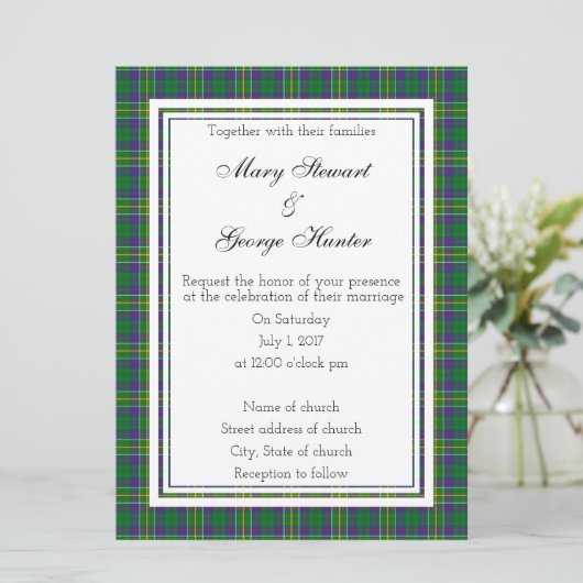 Hunter Scottish Wedding Einladung (Stehend Vorderseite)