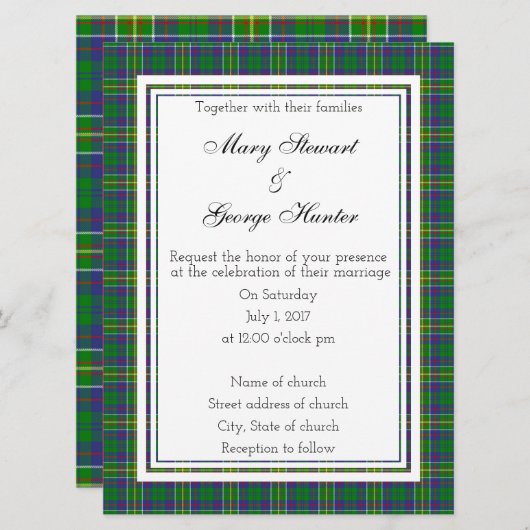 Hunter Scottish Wedding Einladung (Vorne/Hinten)