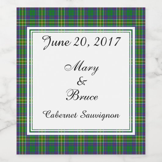 Hunter Scottish Wedding Wine Label Weinetikett (Einzelnes Label)