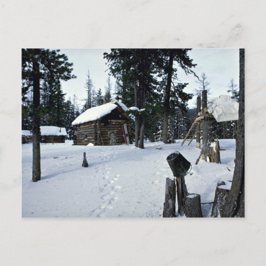 Hunter, Sibirien Winter Postkarte (Vorderseite)