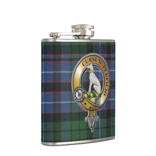 Hunter Tartan & Abzeichen Flachmann (Rechts)