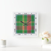 Hunter Tartan Wall Clock Quadratische Wanduhr (Zuhause)