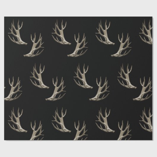 Hunter Theme Deer Antlers Gift Wrap Geschenkpapier (Flach)