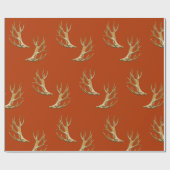 Hunter Theme Deer Antlers Gift Wrap Geschenkpapier (Flach)