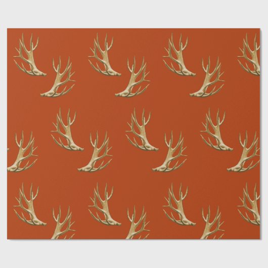 Hunter Theme Deer Antlers Gift Wrap Geschenkpapier (Flach)