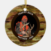Hunter TROPHY BUCK Camouflage Foto Gedenken Keramik Ornament (Vorne)