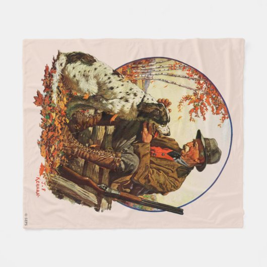 Hunter und Spaniel Fleecedecke (Vorderseite (Horizontal))
