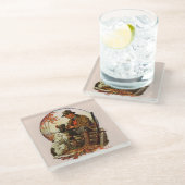 Hunter und Spaniel Glasuntersetzer (Schrägansicht)