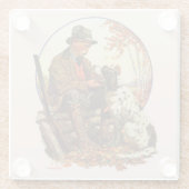 Hunter und Spaniel Glasuntersetzer (Rückseite)