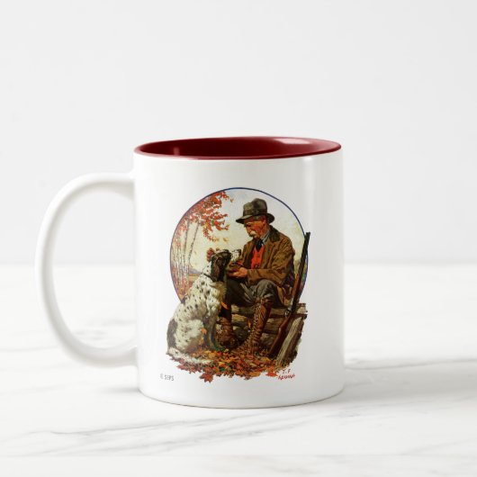 Hunter und Spaniel Zweifarbige Tasse (Links)