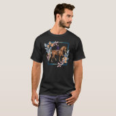 Hunter Under Saddle Englisches Pferd mit Blumen T-Shirt (Vorne ganz)