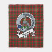 Hunter (USA) Clan Abzeichen Tartan Kariert Fleecedecke (Vorderseite)