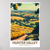 Hunter Valley Australia Illustration Travel Art Poster (Vorne)