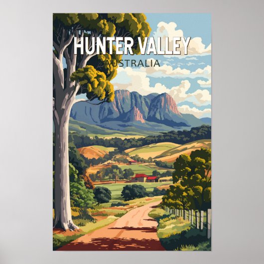 Hunter Valley Australia Reisen Kunst Vintag Poster (Vorne)