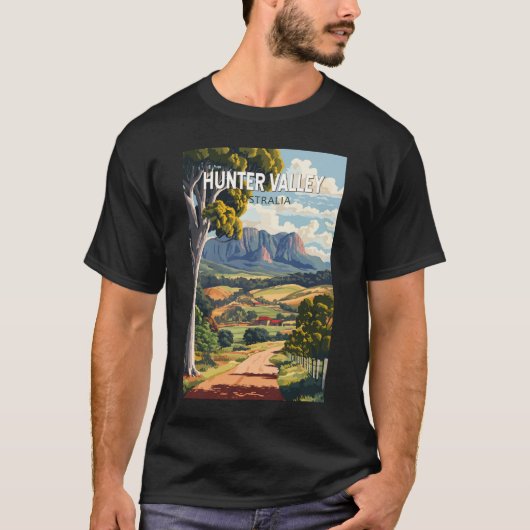 Hunter Valley Australia Reisen Kunst Vintag T-Shirt (Vorderseite)