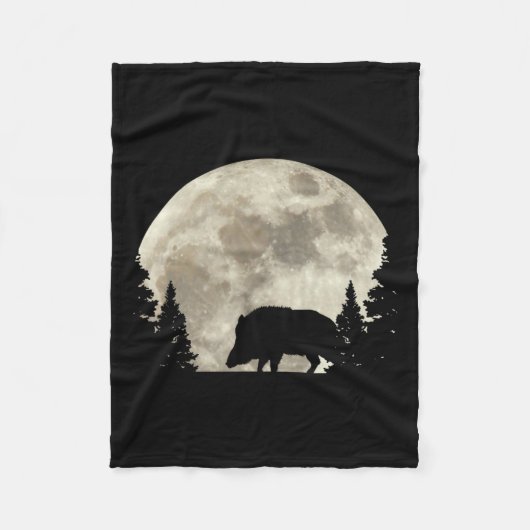 Hunter Wild Boar Keiler Wildsau Jagdjäger Fleecedecke (Vorderseite)