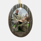 Hunter Woods Foto Personalisiert Keramik Ornament (Hinten)