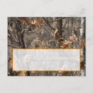 Hunter's Camouflage Chic Wedding Writable Platzkar Postkarte