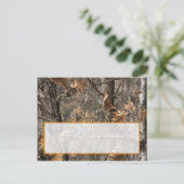 Hunter's Camouflage Chic Wedding Writable Platzkar Postkarte (Stehend Vorderseite)