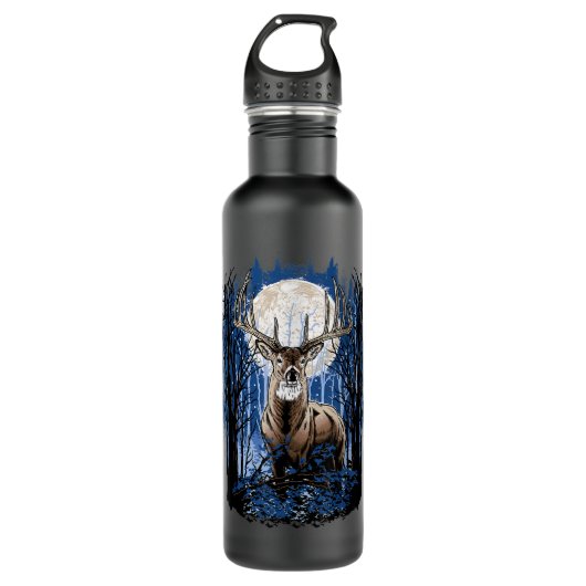 Hunters Deer Hunting Big Whitetail Buck  Edelstahlflasche (Vorderseite)