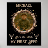 Hunter's First Deer Rustic Woodsy Milestone Poster (Vorne)