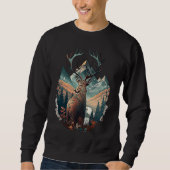Hunter's Haven Epic Deer Standing In Mountain View Sweatshirt (Vorderseite)