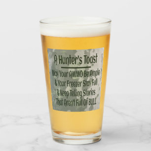 Hunter's Toast Funny Green Camouflage Glas