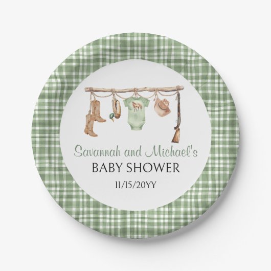 Hunting Baby Shower | A Little Hunter Baby Shower Pappteller (Vorderseite)