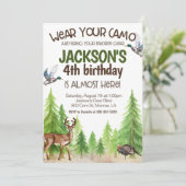 Hunting Birthday Invitation Any Age – Personalized Einladung (Stehend Vorderseite)