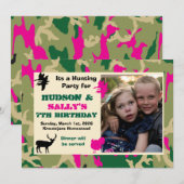 Hunting Birthday invitation, for boy an girl Invit Einladung (Vorne/Hinten)