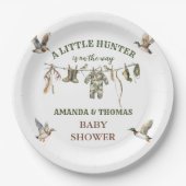 Hunting Boy Baby Shower Pappteller (Vorderseite)