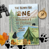 Hunting Camping Beary First Boy 1st Birthday Einladung