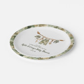 Hunting Clothesline Camo Boy Baby Shower Pappteller (Schrägansicht)