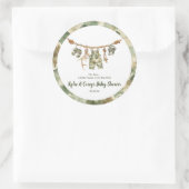 Hunting Clothesline Camo Boy Baby Shower Runder Aufkleber (Tasche)