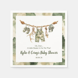 Hunting Clothesline Camo Boy Baby Shower Serviette