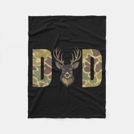 Hunting Dad Camo Deer Hunting Gift From Son Daught Fleecedecke (Vorderseite)