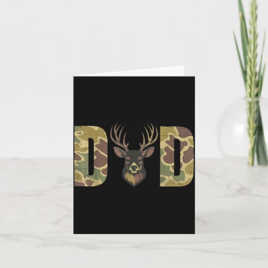 Hunting Dad Camo Deer Hunting Gift From Son Daught Karte (Vorderseite)