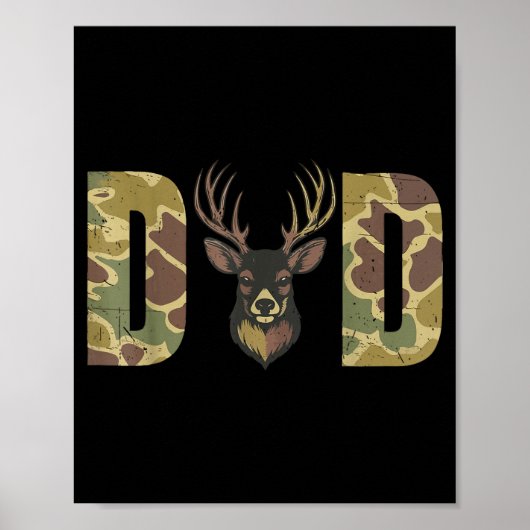 Hunting Dad Camo Deer Hunting Gift From Son Daught Poster (Vorne)