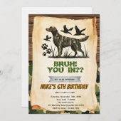Hunting Dog Birthday Invitation Einladung (Vorne/Hinten)