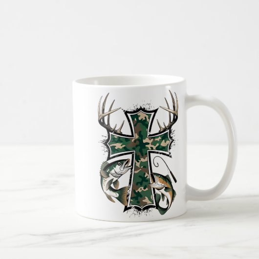 Hunting Fishing Faith - Christian Hunter Fisherman Kaffeetasse (Rechts)