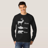 Hunting Fishing Hunt Fish Run Bear T-Shirt (Vorne ganz)