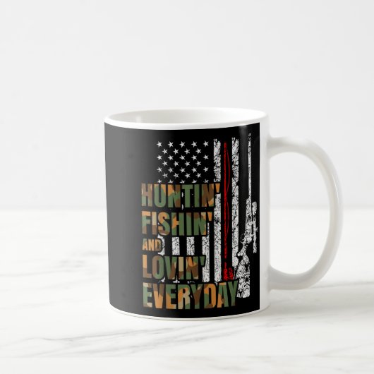 Hunting Fishing Loving Everyday American Deer Hunt Kaffeetasse (Rechts)