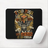 Hunting In My Veins Jesus In Heart Christian Deer Mousepad (Mit Mouse)